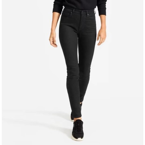 EVERLANE Denim High Rise Skinny Jeans Black 27 - Picture 3 of 8